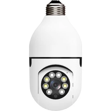 Bintech Gece Görüşlü 360 Derece LED Işık 1080P Wifi Kamera Kablosuz Panoramik Ev Güvenlik Balıkgözü