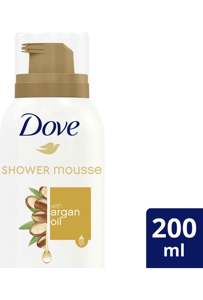 Dove Argan Yağı Köpük Duş Jeli 10 Kat Daha Yoğun Köpüğe Sahip Kremsi Formül 200 ML