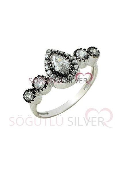 Rodyumlu Zirkon Taşlı Elmas Montürlü Tria Damla Modeli Üçlü Set modelleri