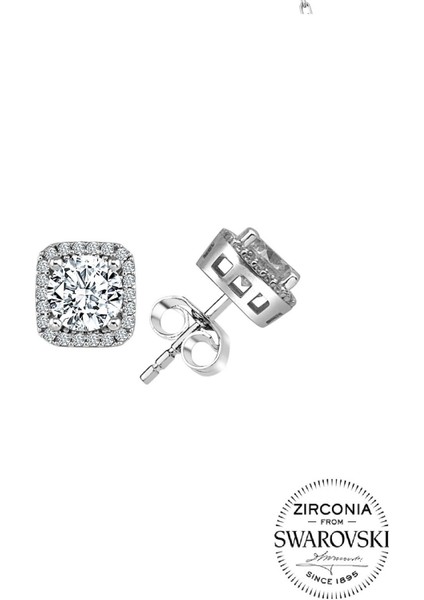 Gümüş Swarovski Taşlı Pırlanta Modeli Kare Üçlü Set modelleri