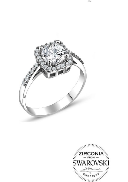 Gümüş Swarovski Taşlı Pırlanta Modeli Kare Üçlü Set fırsatları