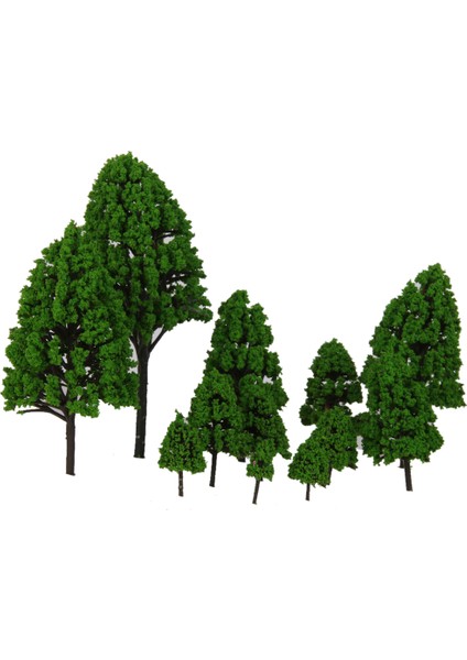 12 Adet Kavak Ağaçları Modeli Açık Yeşil Yaprakları 2.5-16 cm 1: 500-1: 50 Ölçekli (Yurt Dışından)
