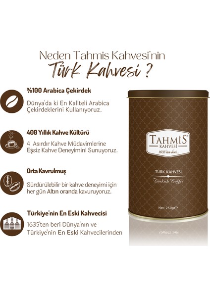 Kahvesi Türk Kahvesi 250 gr Teneke