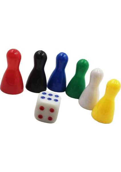 6 Adet 25MM Vintage Yedek Plastik Oyun Parçaları Satranç ve Zar Çocuk Oyuncak (Yurt Dışından)