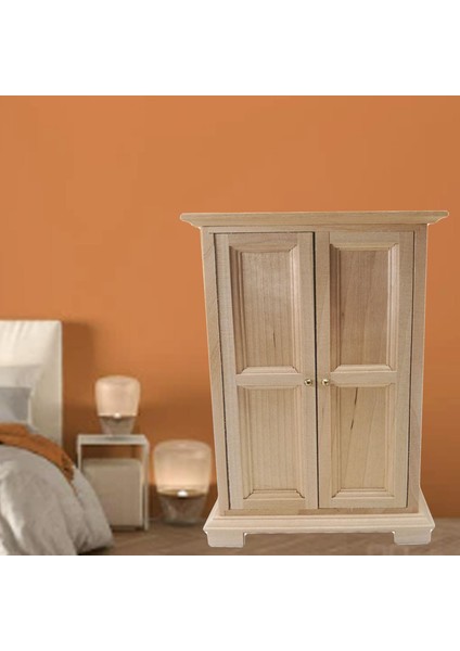 1/12 Ölçekli Dollhouse Ahşap Dolap Oyuncak Mobilya Yatak Odası Dekorasyon Için (Yurt Dışından)