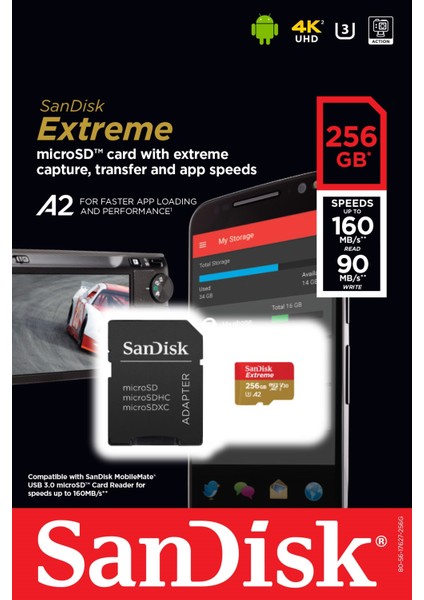 Extreme 256GB SDXC 160MB/90MB/S UHS-1 Hafıza Kartı SDSQXA1-256G-GN6MA fiyatları