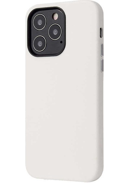 Apple iPhone 13 Pro Max Kılıf Kadife İç Yüzey Mat Eyzi Silikon Kapak Beyaz