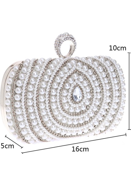 puluz Kadın Modası Ziyafet Partisi Inci Çanta Gümüş Rengi fiyatları