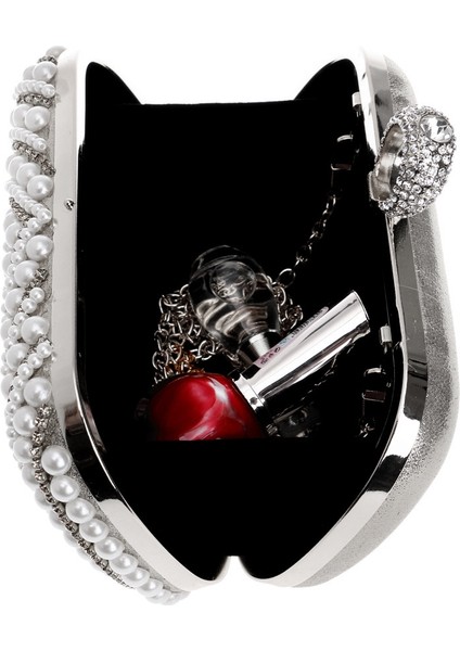 puluz Kadın Modası Ziyafet Partisi Inci Çanta Gümüş Rengi fırsatları