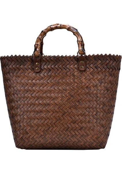 puluz Bambu Taşınabilir Hasır Plaj Çantası Bej(Yurt Dışından)