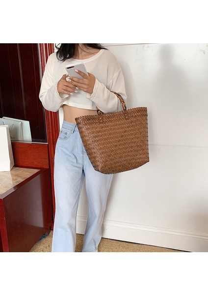 puluz Bambu Taşınabilir Hasır Plaj Çantası Bej(Yurt Dışından) fiyatları