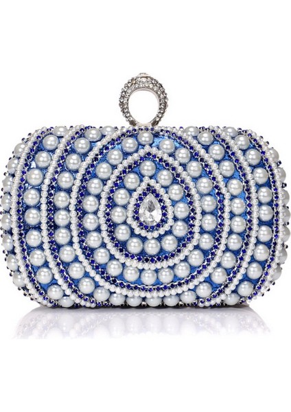 puluz Kadın Modası Ziyafet Partisi Inci Çanta Mavi