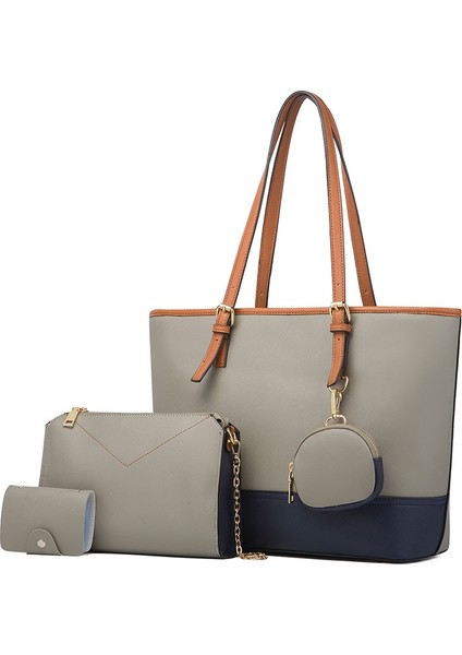 puluz 4'Ü 1 Arada Kadın Moda Messenger Çanta Koyu Gri (Yurt Dışından)