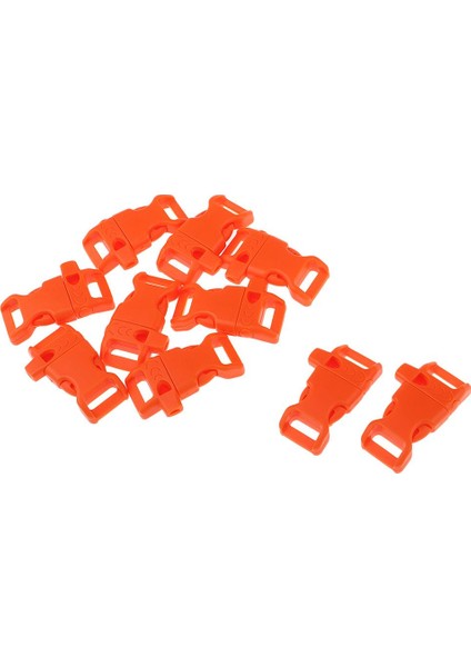 Açık Kamp Için 10 Adet Acil Düdük Toka Paracord Bilezik Turuncu