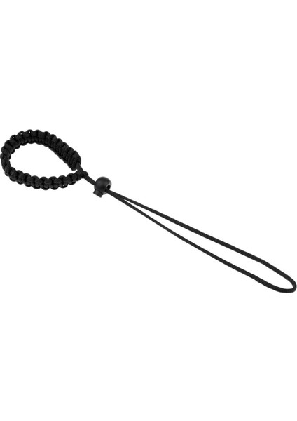 Ayarlanabilir Kamera Bilek Kayışı Örgülü Paracord El Kordon Siyah