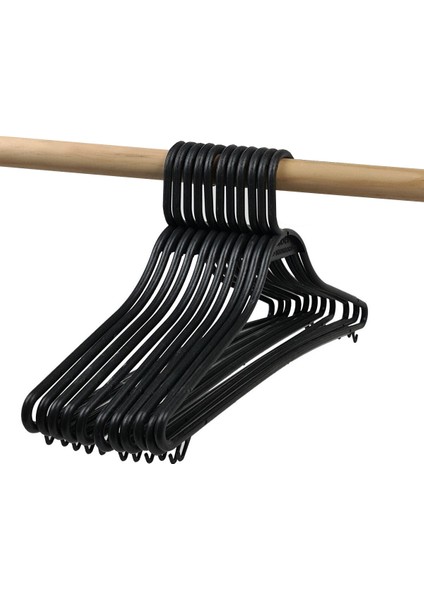 Binbirreyon Geniş Elbise Askısı 24 Adet Kırılmaz Askı 42CM Siyah DE026