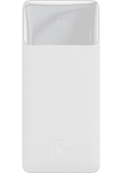 Bipow Dijital Ekranlı 15W 10.000 Mah Powerbank Beyaz