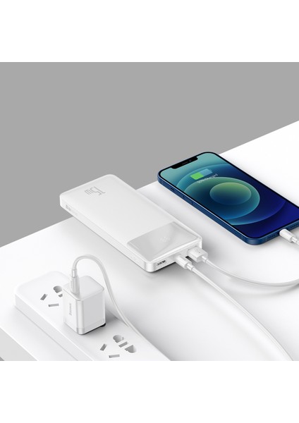 Bipow Dijital Ekranlı 15W 10.000 Mah Powerbank Beyaz indirimleri