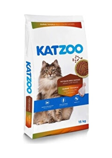 Katzoo Gurme Tavuklu Yetişkin Kedi Maması 15 kg