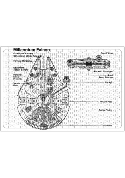 Star Wars Melennium Falcon Puzzle 240 Parça Yapboz