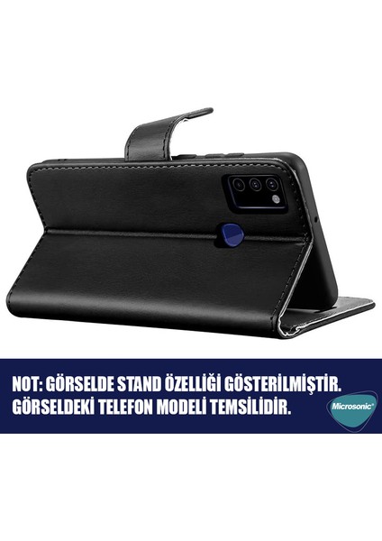 Realme C21Y Kılıf Delux Leather Wallet Kırmızı