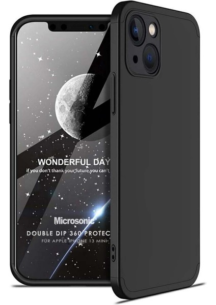 Apple iPhone 13 Mini Kılıf Double Dip 360 Protective Siyah