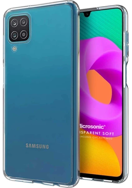 Samsung Galaxy M22 Kılıf Transparent Soft Beyaz