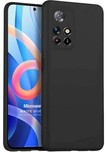 Matte Silicone Xiaomi Redmi Note 11 4G Kılıf Siyah