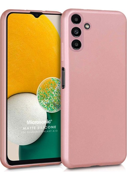 Matte Silicone Samsung Galaxy A13 Kılıf Rose Gold