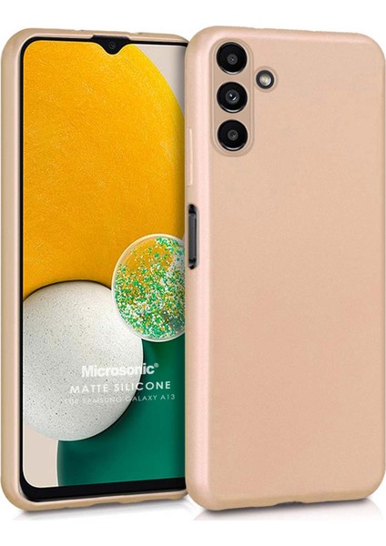 Matte Silicone Samsung Galaxy A13 Kılıf Gold