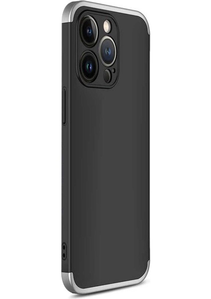 Apple iPhone 13 Pro Kılıf Double Dip 360 Protective Siyah Gri