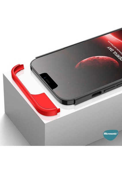 Apple iPhone 13 Pro Kılıf Double Dip 360 Protective Siyah Gri