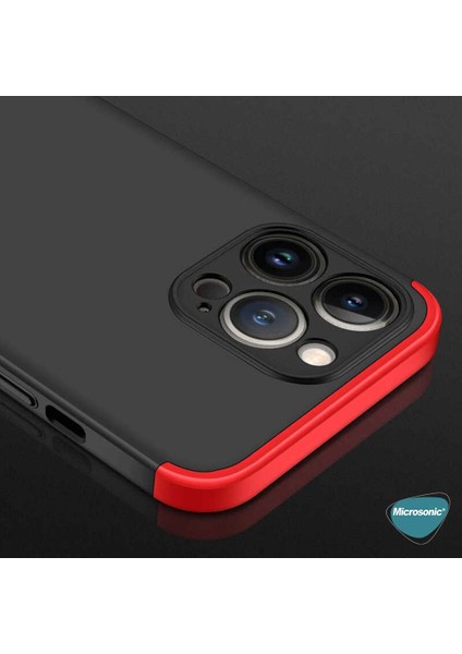 Apple iPhone 13 Pro Kılıf Double Dip 360 Protective Siyah Gri