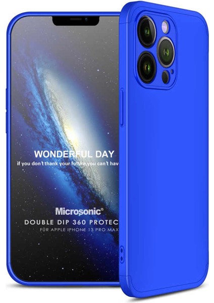 Apple iPhone 13 Pro Max Kılıf Double Dip 360 Protective Mavi