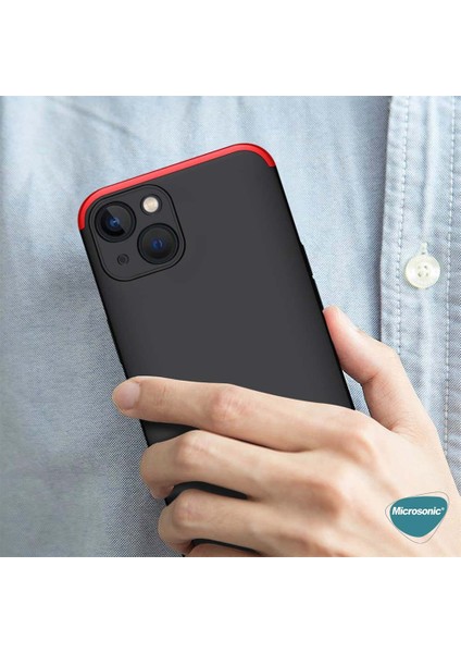 Apple iPhone 13 Mini Kılıf Double Dip 360 Protective Siyah Gri