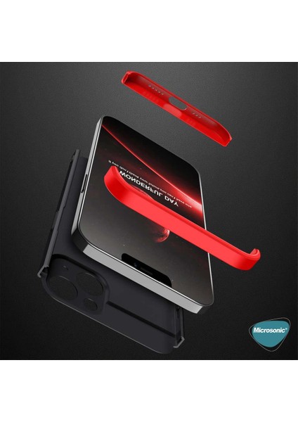Apple iPhone 13 Mini Kılıf Double Dip 360 Protective Kırmızı