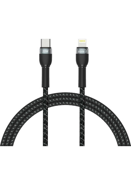 Type-C To Lightning Zore Shira Serisi 1 Metre 2.2A Çıkışlı 20W Data ve Şarj Kablosu