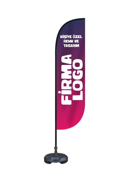 75X300 cm Özel Tasarımlı Yelken Bayrak Flama+Bidon+Sopa