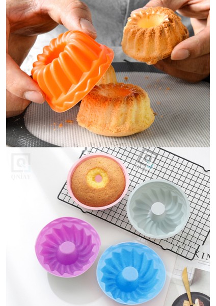 Lüx Pratik Silikon Mini Kek Kalıbı 6 Parça Muffin Kek Kupası Kalıbı Hamur Kek Pişirme Kalıbı