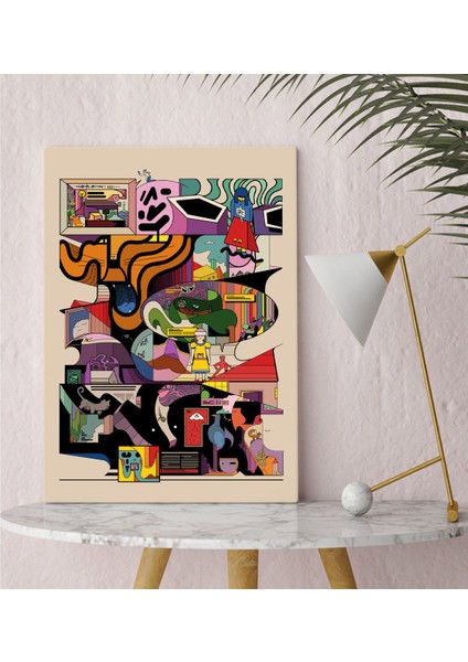 Gift Modern Soyut Tasarımlı Kanvas Tablo 30 x 50 cm -11