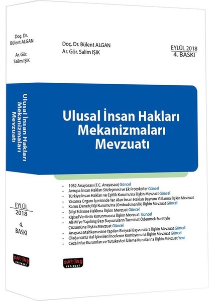 Savaş Yayınları Ulusal Insan Hakları Mekanizmaları Mevzuatı (Ciltli)