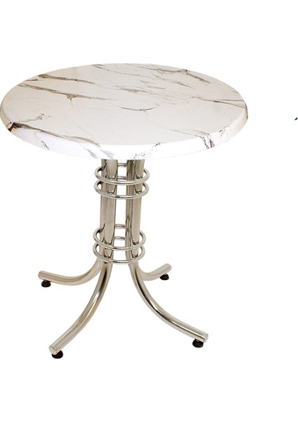 Buket Werzalit Yuvarlak Mutfak Masası Q60 - Bıanco Carrara Beyaz