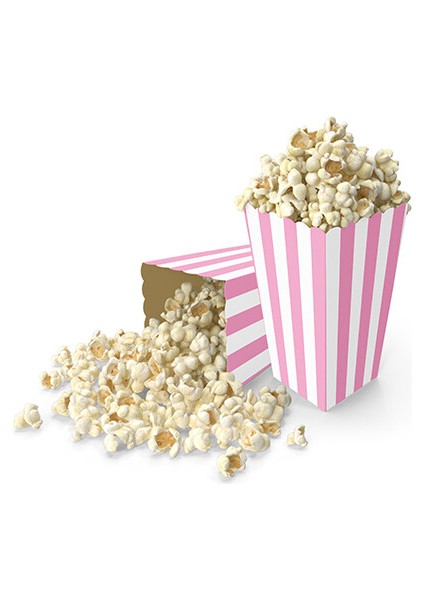 Bebek Pembe Çizgili Mısır Kutusu 8 Adet