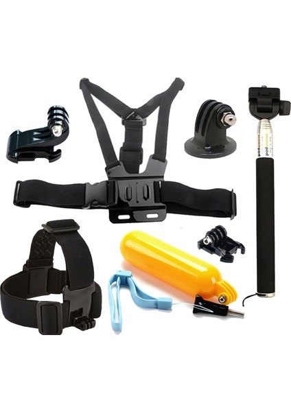 ST008 8 Parça Tüm Sjcam SJ4000 Eken H9R Gopro Hero Serisi Aksiyon Kameralarla Uyumlu Başlangıç Seti