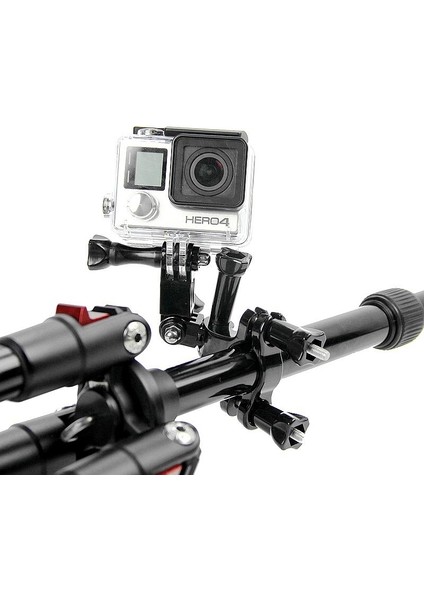 GP02 Gopro 10 Sjcam SJ4000 Eken H9R Aksiyon Kamera Üç Yollu Motor Bisiklet Aparatı