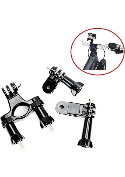 GP02 Gopro 10 Sjcam SJ4000 Eken H9R Aksiyon Kamera Üç Yollu Motor Bisiklet Aparatı