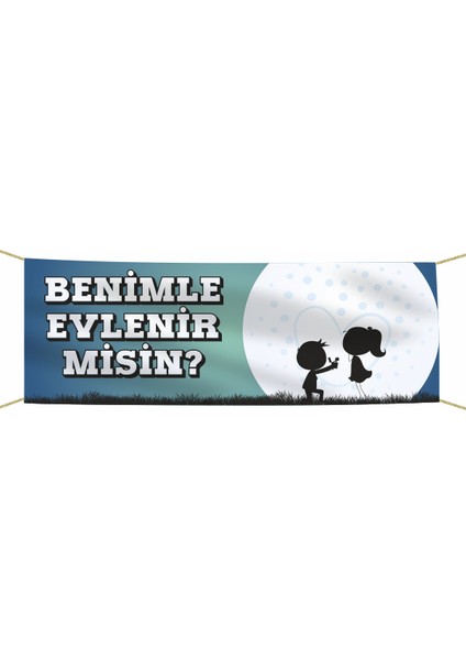 Benimle Evlenir Misin? Kumaş Pankart