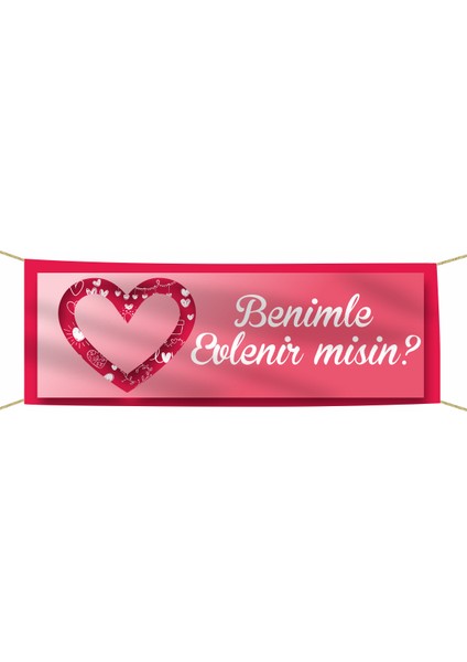Benimle Evlenir Misin? Kumaş Pankart