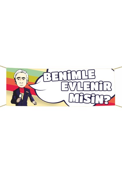 Yeşilçam Temalı Benimle Evlenir Misin? Kumaş Pankart