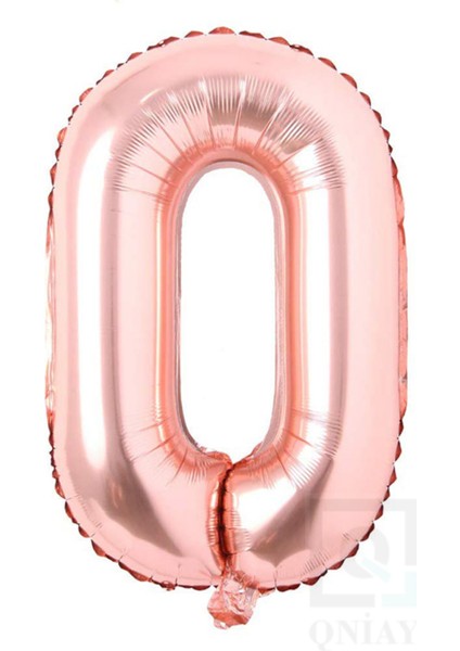 40 cm Bronz Folyo 0 Rakam Balon 16 Inc Parti Sayı Doğumgünü Balonu